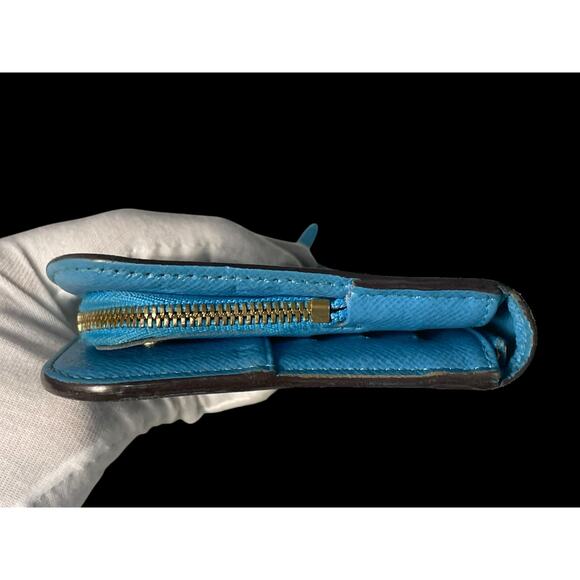 Rare Authentic Louis Vuitton Sky Blue Brown Monogram Insolite Wallet COA - Picture 14 of 16